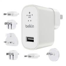 Belkin global væg lader Rejse kit 2.4A, hvid