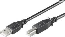 Kabel USB-A han til USB-B han MicroConnect 3 meter sort