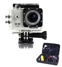 Action kamera DV609 samt tilbehør i en smart taske.