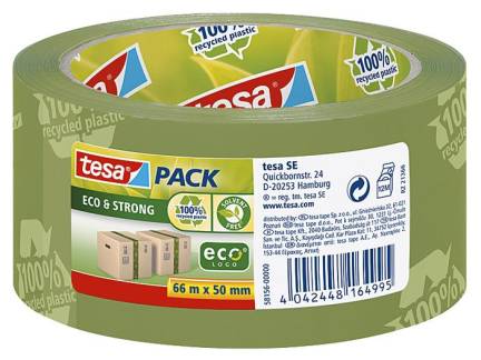 Tape pakke tesa ecologo ECO & STRONG PP grøn 50 mm x 66 m