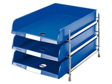 Brevbakkesæt Esselte C4 blå m/3 bakker 