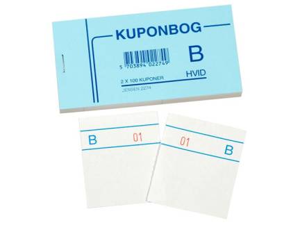 Kuponbog 2274 130x70 mm hvid