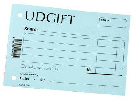 Udgiftsbilag 1047 144x105 mm blå 100 bl ( 331634 )