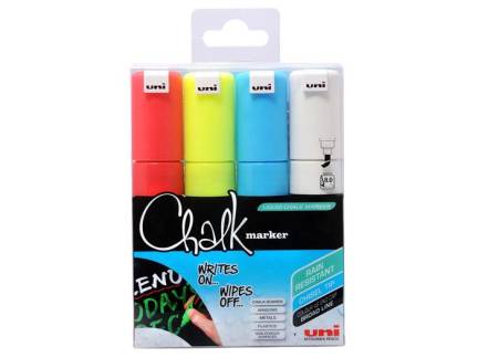 Whiteboardmarker PWE-8K Uni Chalk etui/4 stk