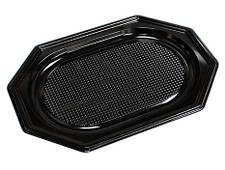 Cateringfad&nbsp;sort&nbsp;plast&nbsp;35x25cm oval&nbsp;10x10stk/kar&nbsp;A-PET&nbsp;lille