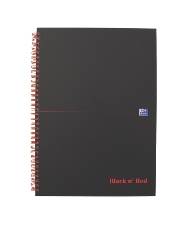Notesbog Oxford Black n´Red A4 kvad indbundet 192 blade