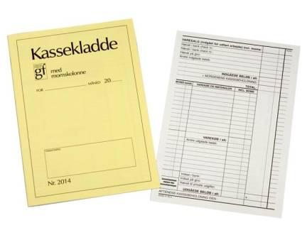 Kassekladde 2014 140x205 mm 32-sidet hæfte m/momskolonne 