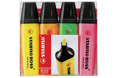 Tekstmarker Stabilo Boss 5mm etui/4 ass. stk. 