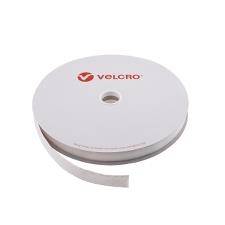 Velcrobånd hvid 20mm x 25m hook PS14 klæb på bagside 