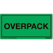 Fareetiket Overpack grøn/sort 50x100mm 250 stk