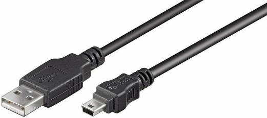 kabel USB A til mini USB B MicroConnect sort. 10m