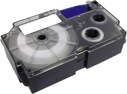 Prægetape Casio XR-12WE1 12mm  sort/hvid 