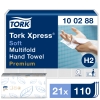 H&aring;ndkl&aelig;deark Tork Premium H2 2 lag 110 ark x 21  100288 4 fold