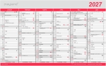 Kontorkalender Stor m/flagdage 2027 - 27055000