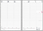 A5 ugekalender h&oslash;jformat m&oslash;rkegr&aring; PP-plast 2027 - 27200000