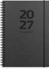 A5 International ugekalender tv&aelig;rf. sort genbrugskarton 2027 - 27200700