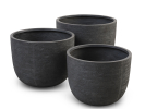 Kaktuspotter Ø80/Ø90/Ø100 cm, antracit fibercement (sæt med 3)