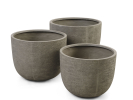 Kaktuspotter Ø80/Ø90/Ø100 cm, grå fibercement (sæt med 3)