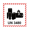 Fareetiket Lithiumbatteri UN 3480 hvid/sort 120x110mm 250stk/pak