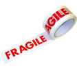 Tape PVC r&oslash;d tryk 'Fragile' 48mmx66m