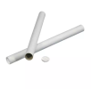 Papr&oslash;r hvid &Oslash;70x1600x2mm incl hvid plast l&aring;g