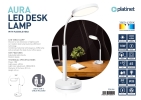 PLATINET Skrivebordslampe AURA LED 10W 65 LED USB-C, hvid