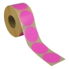 Runde etiketter p&aring; rulle &Oslash;50 mm pink 1.000 stk. permanent lim