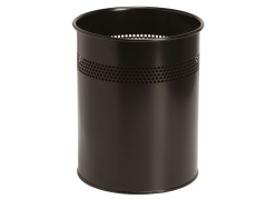 Papirkurv m/huller sort 15l h&oslash;jde 320mm dia. &Oslash;260mm