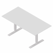 Dencon hævesænkebord 140x80 cm hvid HPL rektangulær hvid stel