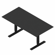 Dencon hævesænkebord 140x80 cm sort linoleum MDF rektangulær sort stel