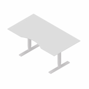 Dencon hævesænkebord 160x90 cm hvid HPL mavebue hvid stel