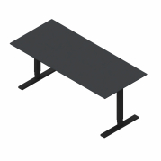 Dencon hævesænkebord 180x80 cm antracit HPL rektangulær sort stel