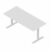 Dencon hævesænkebord 180x80 cm hvid HPL rektangulær hvid stel