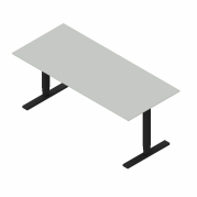 Dencon hævesænkebord 180x80 cm lysgrå HPL rektangulær sort stel