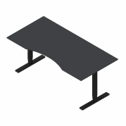 Dencon hævesænkebord 160x90 cm sort HPL mavebue sort stel