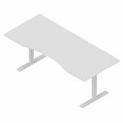 Dencon hævesænkebord 180x90 cm hvid HPL mavebue hvid stel