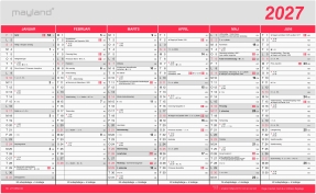 Kontorkalender Stor m/flagdage 2027 - 27055000