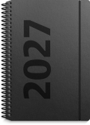 A6 ugekalender h&oslash;jformat matsort genbrugskarton 2027 - 27201120
