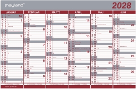 Kontorkalender Dobbelt halv&aring;rskalender 2028 - 28063000