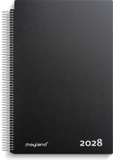Aftalekalender A4 dag sort PP-plast 2028 - 28220000