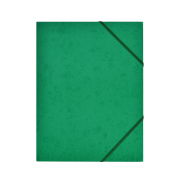 Kartonmappe BNT A4 grøn m/3 klapper & elastik blank