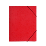 Kartonmappe BNT A4 rød m/3 klapper & elastik blank