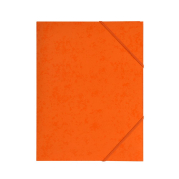 Kartonmappe BNT A4 orange m/3 klapper &  orange elastik