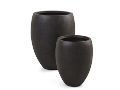 Dahliapotter Ø46/Ø67 cm, brun fibercement (Sæt med 2)