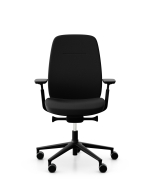 Profim Kontorstol Pace 100SFL Max med arml&aelig;n.Stof: Select sort 60999, Gas B sortFodkryds, Bl&oslash;de hjul