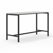 H&oslash;jbord Monik 180x70cm h&oslash;jde 105cm lysegr&aring; med sort stel