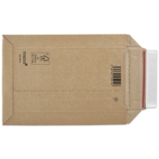 Kartonkuvert 250x353mm brun/brun med selvkl&aelig;bende flap