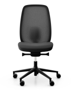 Profim Kontorstol Pace 150SFL Max med netrygStof: Select sort 60999, Gas B sortFodkryds, Bl&oslash;de hjul