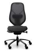 RH Kontorstol Mereo 220 med netryg Stof: Select sort 60999, Gas B Sort Fodkryds, Bl&oslash;de hjul