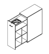 Fumac JIVE udtr&aelig;ksskab venstrevendt. H&oslash;j Farve: hvid Str: B39,8xD80xH115 cm Greb. Eg - Brugt 